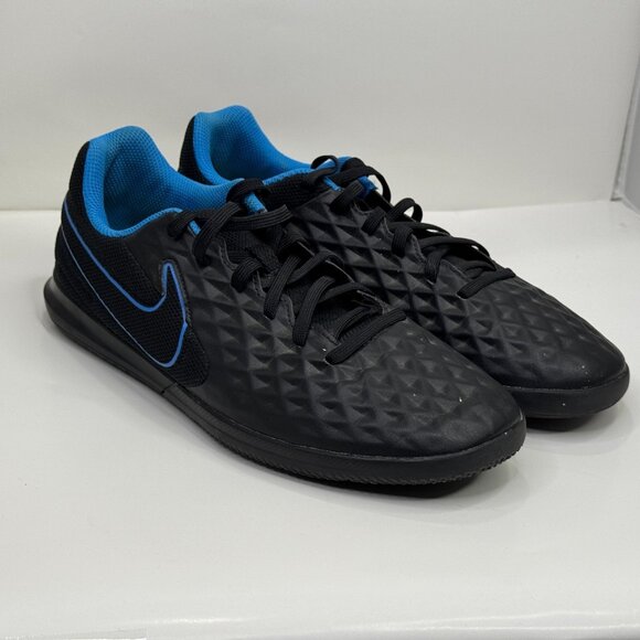 Nike Tiempo Legend 8 Club IC Mens 7 Soccer Shoes Black Blue Indoor AT6110-090 - Picture 4 of 10